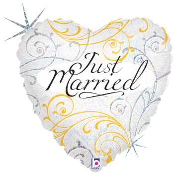 Folyo Balon Grabo 18" P. Just Married Filigree Folyo Balon Grabo 18" P. Just Married Filigree