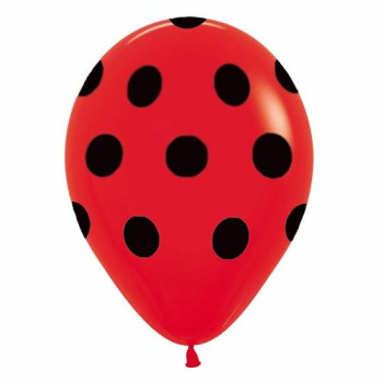 Hazır Baskı Balon Full Puanlı Kırmızı'ya Siyah 100lü Hazır Baskı Balon Full Puanlı Kırmızı'ya Siyah 100lü