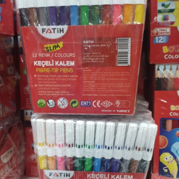 Fatih 34015 SLİM 12 Renk Keçeli Kalem SLİM (BOX6) Fatih 34015 SLİM 12 Renk Keçeli Kalem SLİM (BOX6)