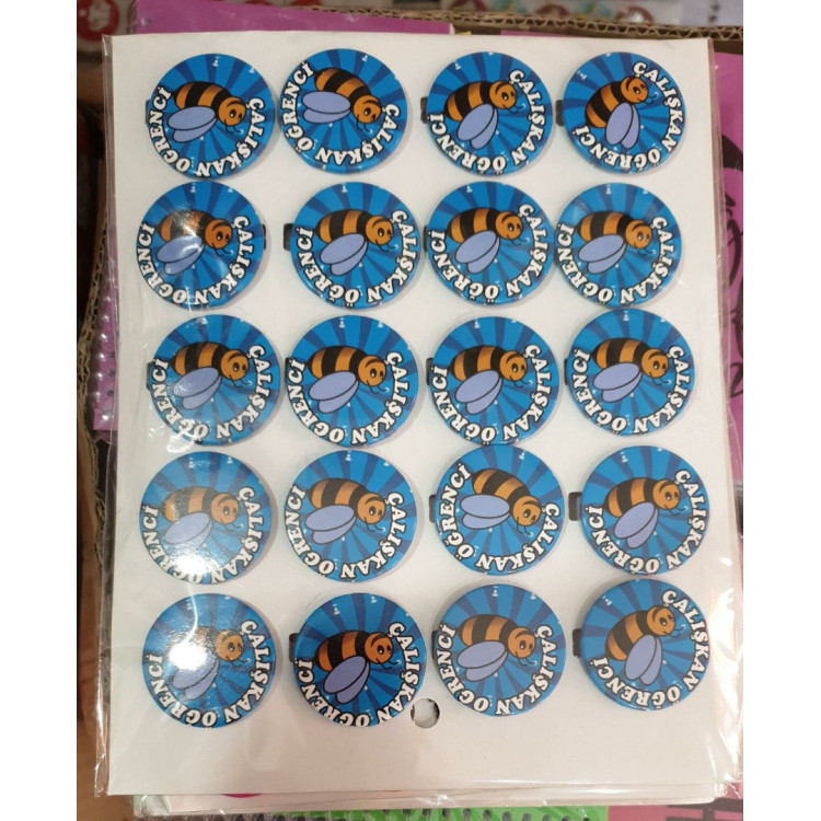 MOTİVASYON ROZETİ ÇALIŞKAN ÖĞRENCİ MODEL *20