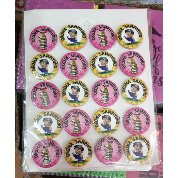 okuma şampiyonu rozet 20li