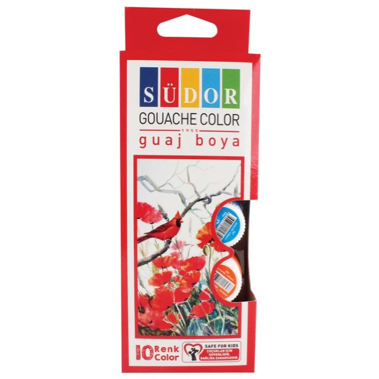 SÜDOR SD522 GUAJ BOYA 10RENK ŞİŞE 15ML