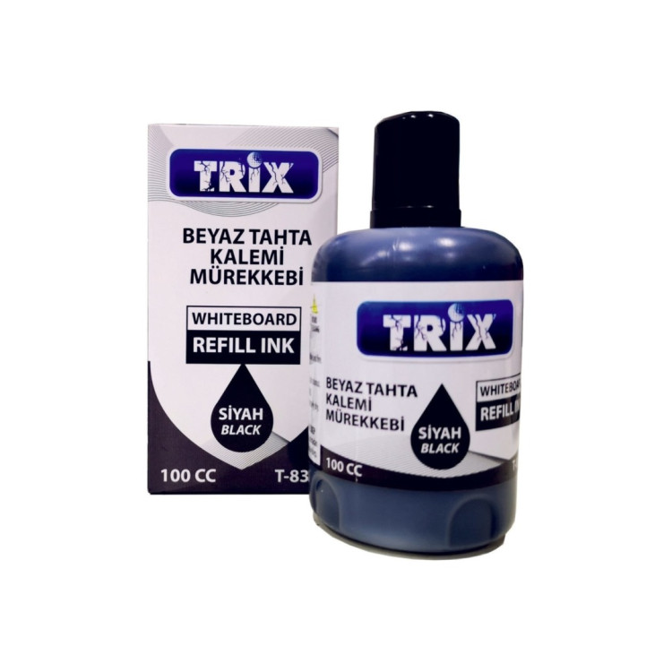 TRİX TAHTA KALEMİ MÜREKKEBİ 100 cc SİYAH 12Lİ