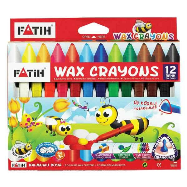FATİH 50290 WAX CRAYON ÜÇGEN JUMBO BOYA 12 RENK
