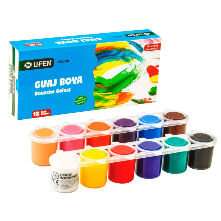 UFEN GUAJ BOYA 12 RENK 25 ML.