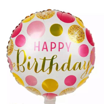 18″ Yuvarlak H10 45cm Folyo Balon Happy Birthday 18″ Yuvarlak H10 45cm Folyo Balon Happy Birthday