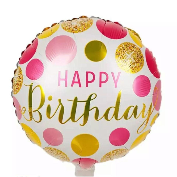 18″ Yuvarlak H10 45cm Folyo Balon Happy Birthday