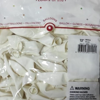 Pastel 12" Balon Kalisan Beyaz (White) 100lü Pastel 12" Balon Kalisan Beyaz (White) 100lü