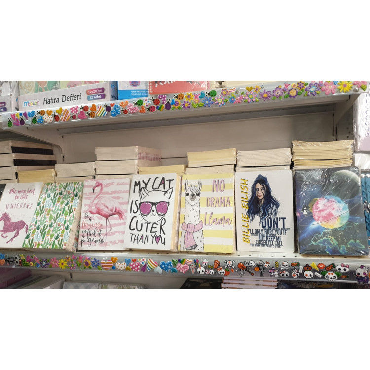 DİKİŞSİZ İVORY KAĞIT ÇİZGİSİZ HATIRA DEFTERİ 12Lİ