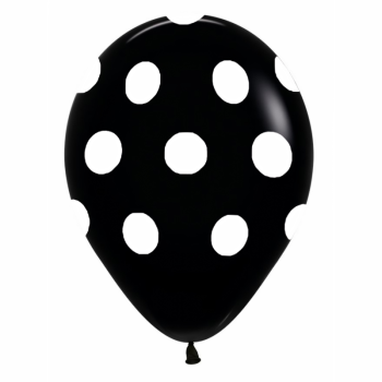 Hazır Baskı Balon Full Puanlı Siyah'a Beyaz 12inc 100lü Hazır Baskı Balon Full Puanlı Siyah'a Beyaz 12inc 100lü