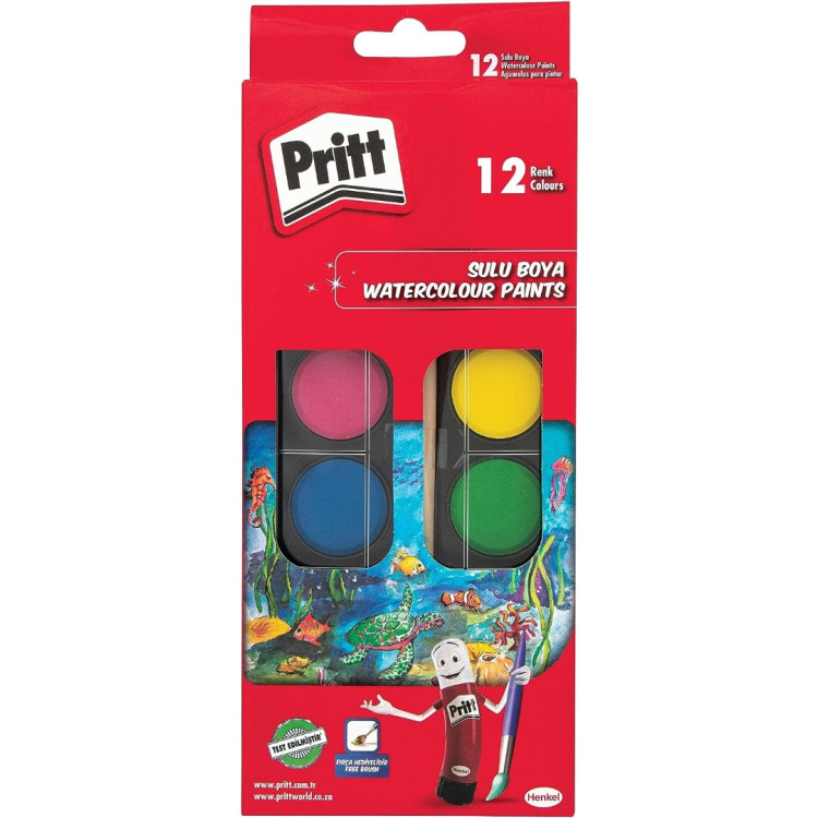 PRİTT SULU BOYA 12 RENK BÜYÜK TABLET8691451000613