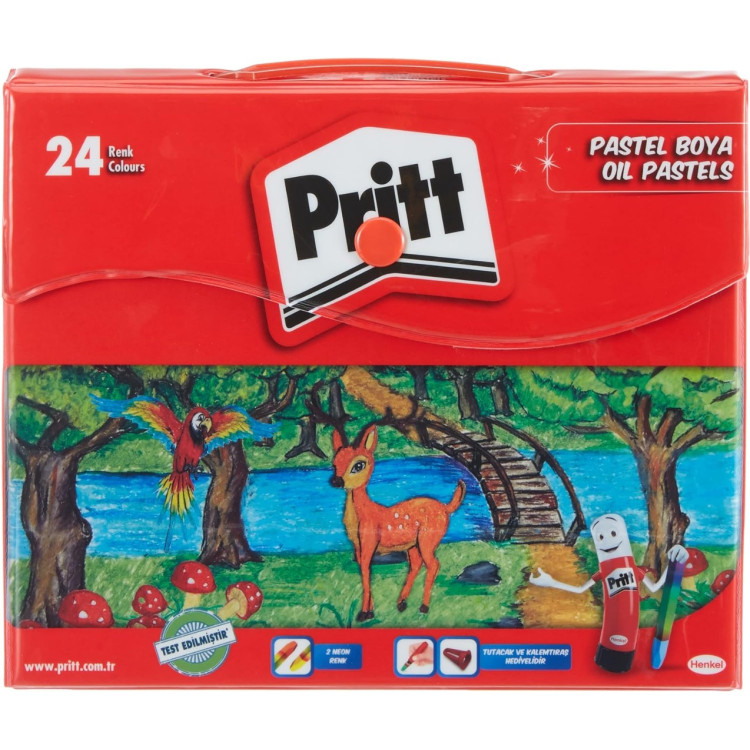 PRİTT 24 RENK PASTEL BOYA ÇANTALI