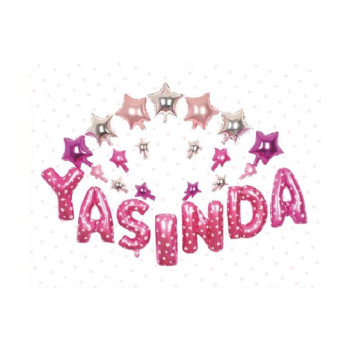 YAŞINDA PEMBE FOLYO BALON YAŞINDA PEMBE FOLYO BALON