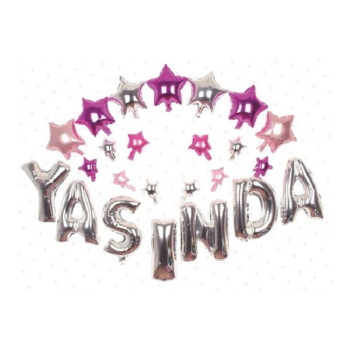 YAŞINDA GÜMÜŞ-PEMBE FOLYO BALON YAŞINDA GÜMÜŞ-PEMBE FOLYO BALON