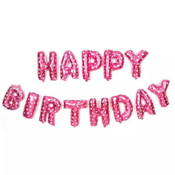 Happy Birthday Pembe Kalp Puanlı 35cm Folyo Balon Happy Birthday Pembe Kalp Puanlı 35cm Folyo Balon