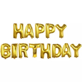 Happy Birthday Gold 35cm Folyo Balon Happy Birthday Gold 35cm Folyo Balon