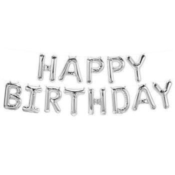 Happy Birthday Gümüş 35cm Folyo Balon 35cm Happy Birthday Gümüş 35cm Folyo Balon 35cm