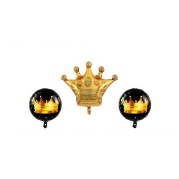 Gold Taç 3’lü Set Folyo Balon 60 ve 40cm HELYUM Gold Taç 3’lü Set Folyo Balon 60 ve 40cm HELYUM