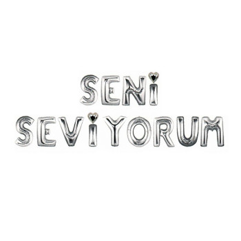 Seni Seviyorum Gümüş Folyo Balon 35CM Seni Seviyorum Gümüş Folyo Balon 35CM