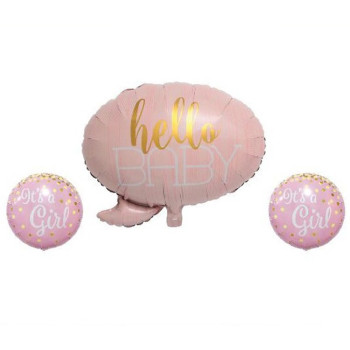 Hello Baby 3’lü Pembe Set Folyo Balon Hello Baby 3’lü Pembe Set Folyo Balon