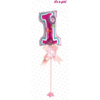 1 YAŞ RAKAM ÇUBUK SÜS PEMBE FOLYO BALON 1 YAŞ RAKAM ÇUBUK SÜS PEMBE FOLYO BALON
