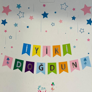 Banner İyi Ki Doğdun Renkli-Gümüş Banner İyi Ki Doğdun Renkli-Gümüş