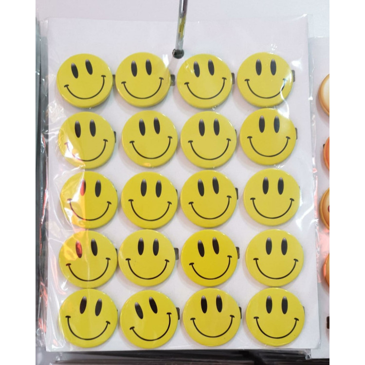 Rozet  Sarı Gülenyüz Emoji 20'li -M06