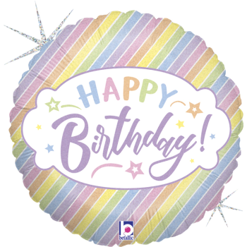 Folyo Balon Betallic 18" Pastel Bırthday Folyo Balon Betallic 18" Pastel Bırthday