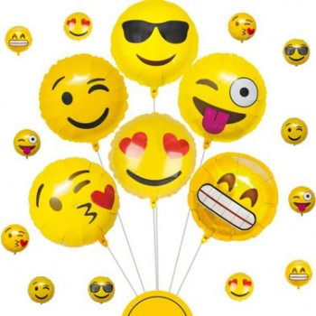 Emoji 6’lı Set Folyo Balonu 45cm Emoji 6’lı Set Folyo Balonu 45cm