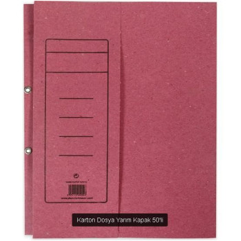 Yarım Kapak Pembe Karton Kapsüllü Dosya A4 (box50)