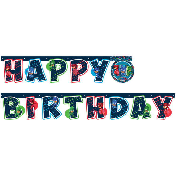 Banner Lisanslı Happy Bırthday Pj Masks 250CM