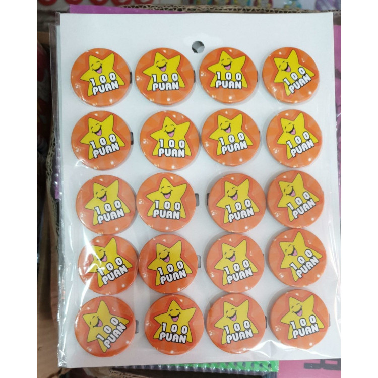 MOTİVASYON ROZETİ 100 PUAN MODEL *20