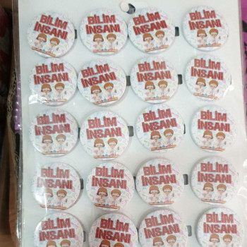 bilim insanı rozet 20'li