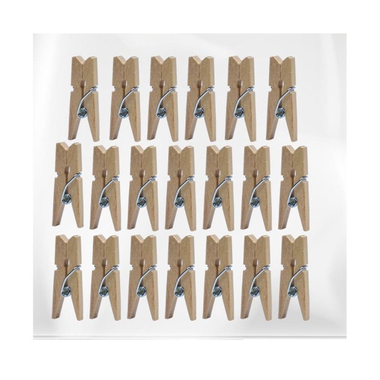 Orta Boy 12'Li Natürel Ahşap Mandal