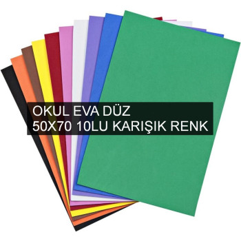 OKUL -C- EVA DÜZ 50X70 10LU KARIŞIK RENK