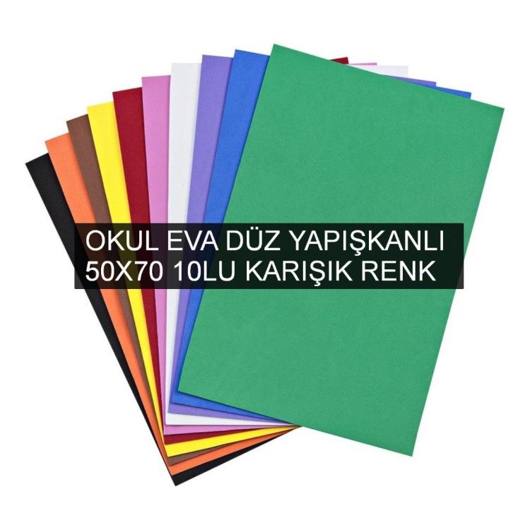 OKUL -C- EVA DÜZ YAPIŞKANLI 50X70 10LU (RENK SEÇİNİZ)
