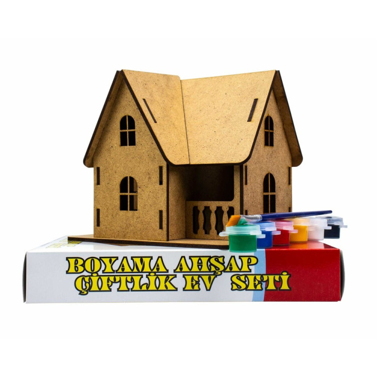 Boyama Ahşap Çiftlik Ev Seti Boyama Ahşap Çiftlik Ev Seti