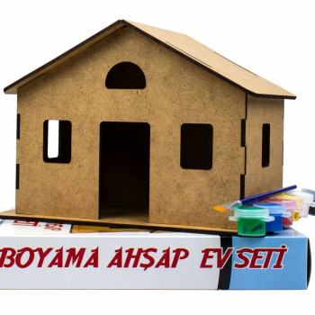 Boyama Ahşap Klasik Ev Seti Boyama Ahşap Klasik Ev Seti