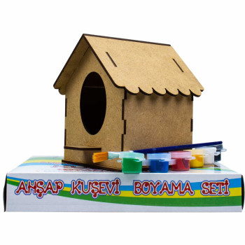 Boyama Ahşap Kuş Evi Seti MAKET Boyama Ahşap Kuş Evi Seti MAKET