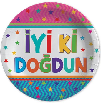 Tabak-Bardak Funstar İyi Ki Doğdun 8'li Tabak-Bardak Funstar İyi Ki Doğdun 8'li