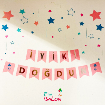 Banner Pembe-Gümüş İyi ki Doğdun Banner Pembe-Gümüş İyi ki Doğdun