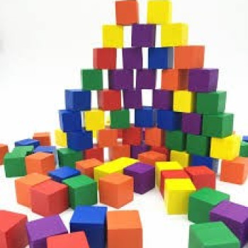 Ahşap Küpler Renkli *50 Ahşap Küpler Renkli *50