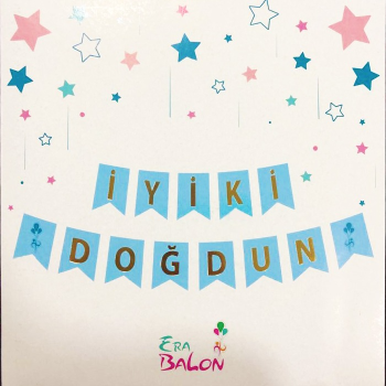 Banner Mavi-Altın İyi ki Doğdun Banner Mavi-Altın İyi ki Doğdun
