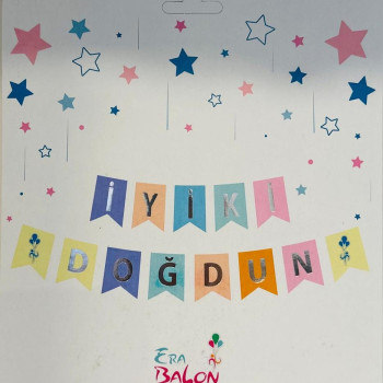 Banner İyi Ki Doğdun Makaron-Gümüş Banner İyi Ki Doğdun Makaron-Gümüş