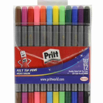 PRİTT 12 RENK ÇİFT UÇLU KEÇELİ KALEM PRİTT 12 RENK ÇİFT UÇLU KEÇELİ KALEM