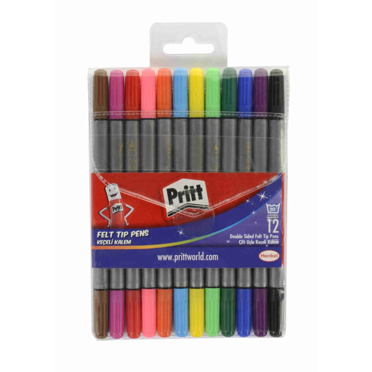 PRİTT 12 RENK ÇİFT UÇLU KEÇELİ KALEM