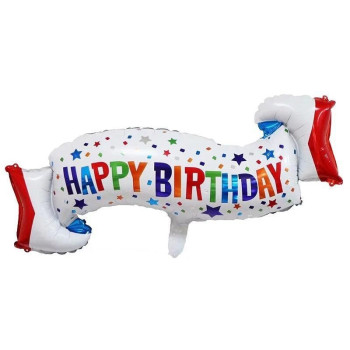 Folyo Balon Çin 40" Happy Bırthday Şerit Folyo Balon Çin 40" Happy Bırthday Şerit