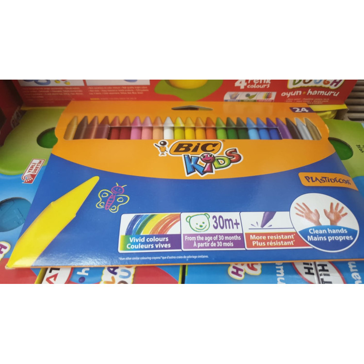 Bic Kids Plastidecor Silinebilir Elleri Kirletmeyen Pastel Boya 24 Renk