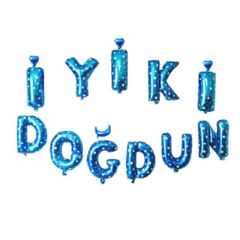 İyi Ki Doğdun Mavi 35cm Puanlı Folyo Balon İyi Ki Doğdun Mavi 35cm Puanlı Folyo Balon