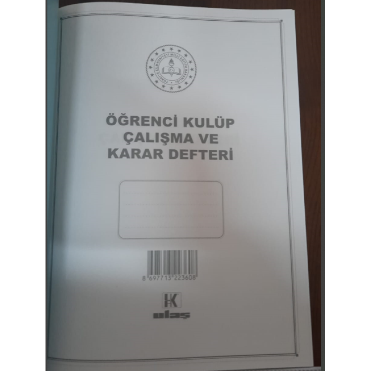 ULAŞ KLÜP DEFTERİ ÖĞRENCİ KULÜP ÇALIŞMA VE KARAR DEFTERİ 16YP